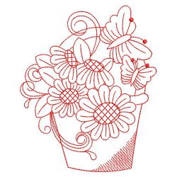 Redwork Monthly Baskets 06(Sm) machine embroidery designs