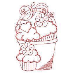 Redwork Monthly Baskets 08(Sm) machine embroidery designs