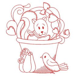 Redwork Monthly Baskets 11(Sm) machine embroidery designs