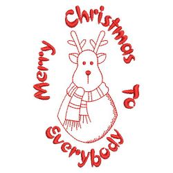Redwork Merry Christmas 2 07(Md) machine embroidery designs