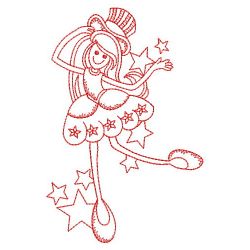 Redwork Happy Girl 02(Lg) machine embroidery designs