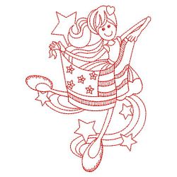 Redwork Happy Girl 03(Md) machine embroidery designs