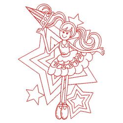 Redwork Happy Girl 08(Sm) machine embroidery designs