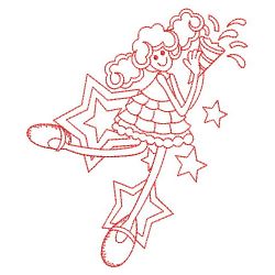 Redwork Happy Girl 09(Sm) machine embroidery designs