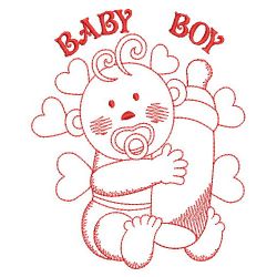 Redwork Adorable Baby 1 02(Md) machine embroidery designs