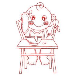 Redwork Adorable Baby 1 05(Lg) machine embroidery designs