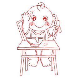 Redwork Adorable Baby 1 05(Sm) machine embroidery designs