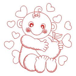 Redwork Adorable Baby 1 08(Sm) machine embroidery designs