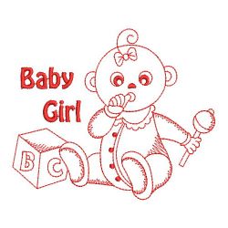 Redwork Adorable Baby 1 12(Lg) machine embroidery designs