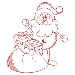 Redwork Stick Figure Santa(Lg) machine embroidery designs