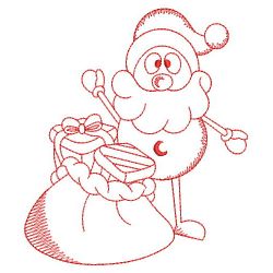 Redwork Stick Figure Santa(Sm) machine embroidery designs