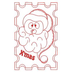 Redwork Stick Figure Santa 02(Sm) machine embroidery designs