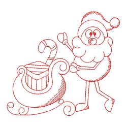 Redwork Stick Figure Santa 03(Sm) machine embroidery designs