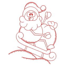 Redwork Stick Figure Santa 04(Sm) machine embroidery designs