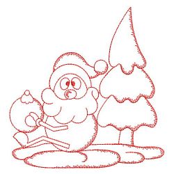 Redwork Stick Figure Santa 06(Lg)