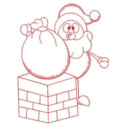 Redwork Stick Figure Santa 07(Lg) machine embroidery designs