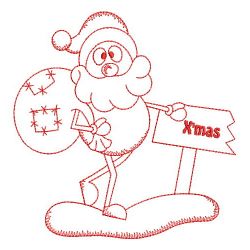 Redwork Stick Figure Santa 08(Lg) machine embroidery designs