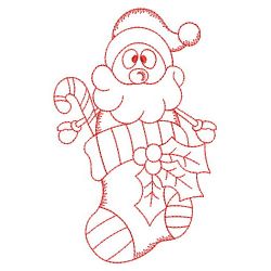 Redwork Stick Figure Santa 10(Lg) machine embroidery designs