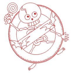 Redwork Halloween Skeleton 2 01(Md) machine embroidery designs