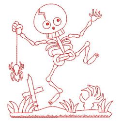 Redwork Halloween Skeleton 2 02(Sm) machine embroidery designs