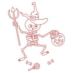 Redwork Halloween Skeleton 2 04(Lg)