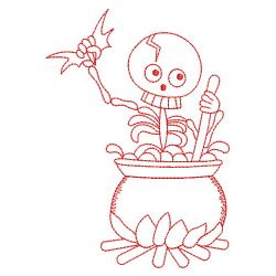 Redwork Halloween Skeleton 2 06(Lg)