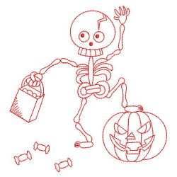 Redwork Halloween Skeleton 2 07(Lg) machine embroidery designs