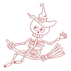 Redwork Halloween Skeleton 2 09(Lg)