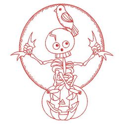 Redwork Halloween Skeleton 2 10(Lg)