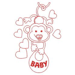 Redwork Baby Monkey(Lg) machine embroidery designs