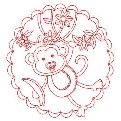 Redwork Baby Monkey 02(Md) machine embroidery designs