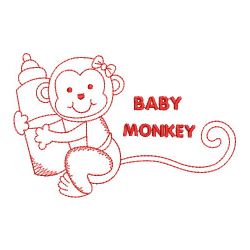 Redwork Baby Monkey 04(Sm) machine embroidery designs