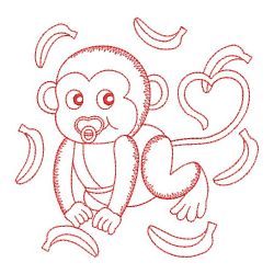 Redwork Baby Monkey 06(Md)