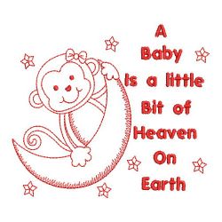 Redwork Baby Monkey 07(Sm) machine embroidery designs