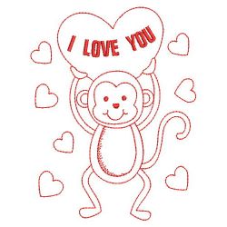 Redwork Baby Monkey 10(Md) machine embroidery designs