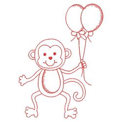 Redwork Baby Monkey 11(Md) machine embroidery designs