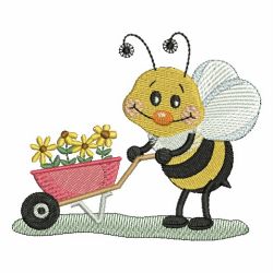 Busy Bees In Garden 02 machine embroidery designs