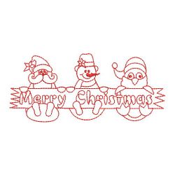 Redwork Merry Christmas 4 10(Sm) machine embroidery designs