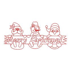 Redwork Merry Christmas 4 10(Lg)