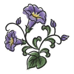 Watercolor Morning Glory 08 machine embroidery designs