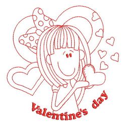 Redwork Happy Valentines Day 08(Sm) machine embroidery designs