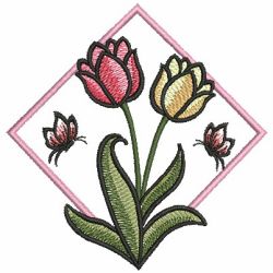 Watercolor Tulips 01 machine embroidery designs