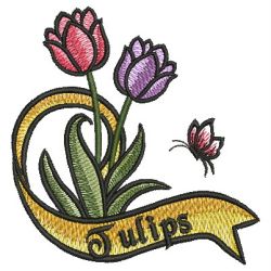 Watercolor Tulips 02 machine embroidery designs