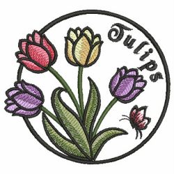 Watercolor Tulips 03 machine embroidery designs