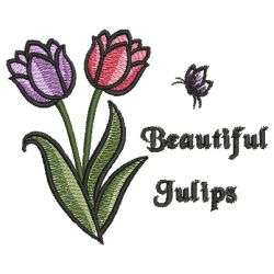 Watercolor Tulips 04 machine embroidery designs
