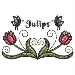 Watercolor Tulips 08 machine embroidery designs