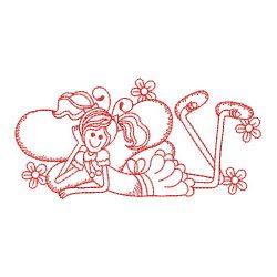 Redwork Little Fairy 07(Md) machine embroidery designs