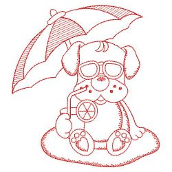 Redwork Beach Animals 03(Lg) machine embroidery designs