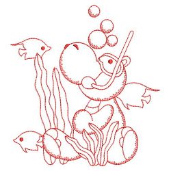 Redwork Beach Animals 10(Lg) machine embroidery designs