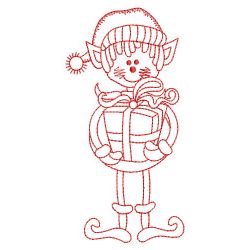 Redwork Christmas Elf 2 02(Md) machine embroidery designs